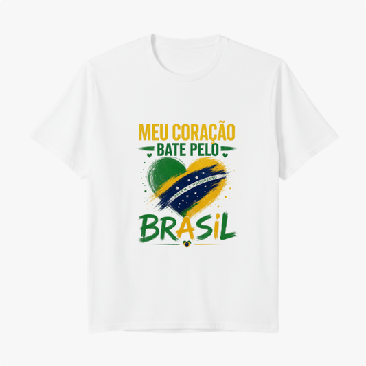 Camiseta Meu Coração Bate Pelo Brasil 🇧🇷